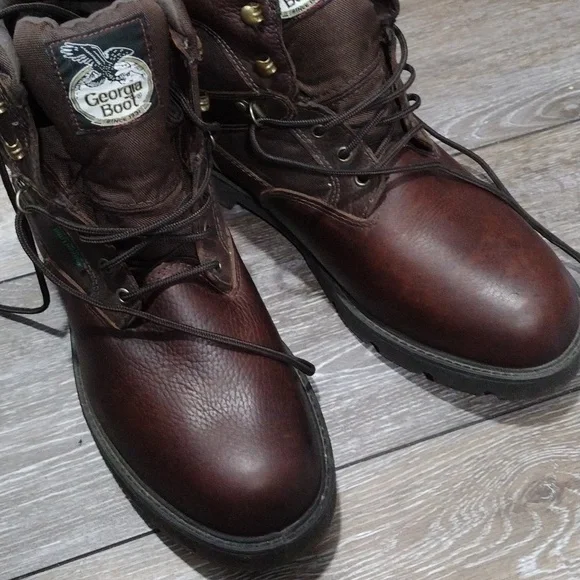 Georgia Boot mahogany brown leather boots. Size 13 Georgia Boot AMP LT Wedge Pull On Work Boot main image 4